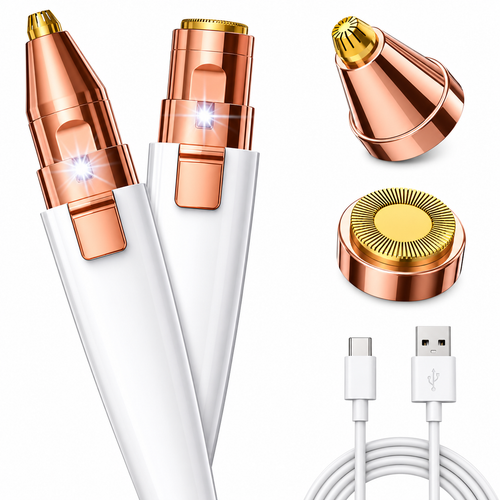 VIFERA 2-in-1 Eyebrow Trimmer & Facial Hair Removal Machine - USB RECHARGEABLE