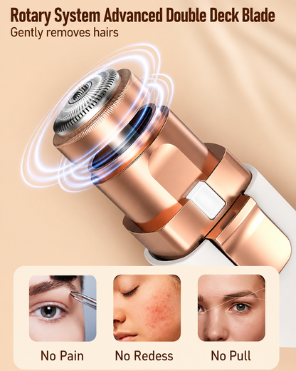VIFERA 2-in-1 Eyebrow Trimmer & Facial Hair Removal Machine - USB RECHARGEABLE